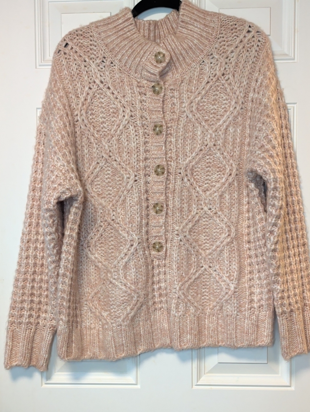 AE American Eagle Outfitters Button Down Mock Neck Sweater Cardigan M